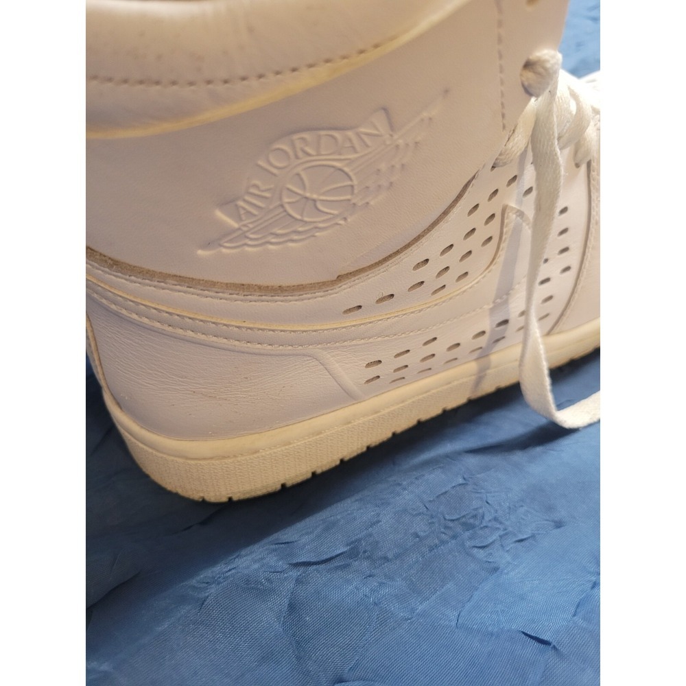 Nike Size 9.5 Air Jordan 1 Retro High White Vachetta Sneakers 845018142 - Picture 5 of 10